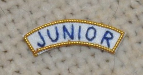 Provincial Apron Badge Appendage - UNDRESS - "JUNIOR" - Click Image to Close